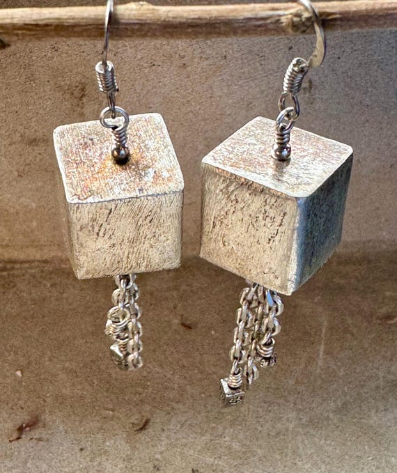 Solid Sterling Silver Artisan Moodernist Geometri… - image 6