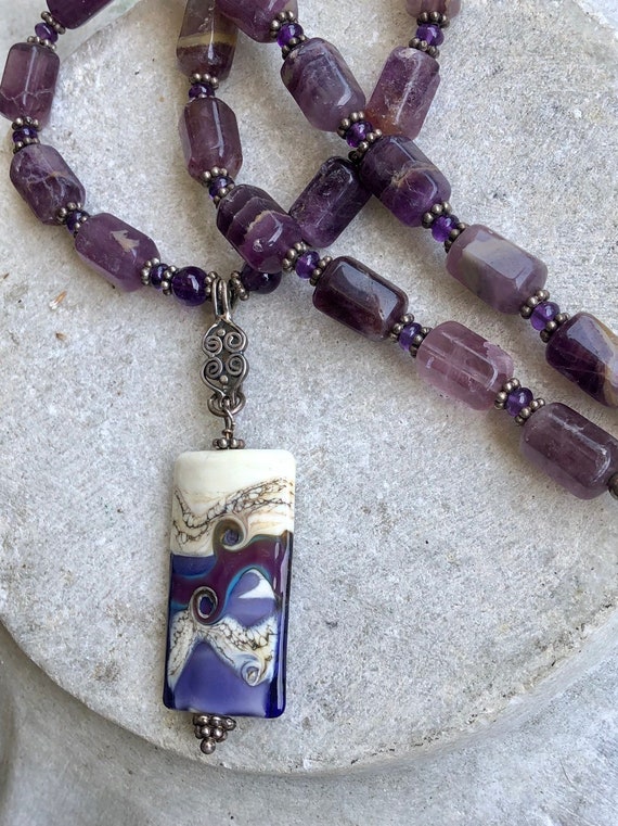 Beautiful Artisan Natural Amethyst Sterling Silve… - image 9