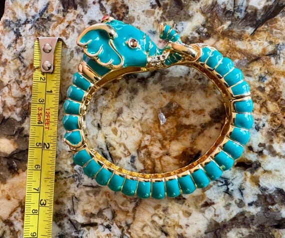 Desinger Kenneth Jay Lane turquoise  Enamel Redst… - image 2
