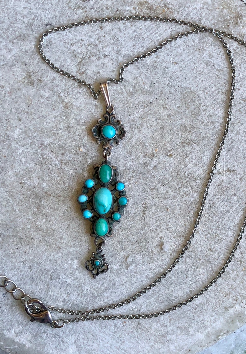 Beautiful Austro Hungarian Persian Turquoise Sterling Silver | Etsy