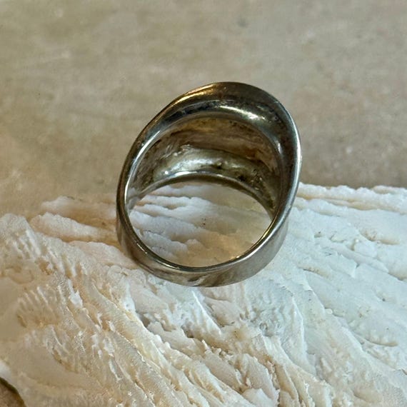 Modernist Sculpted Sterling Silver Vintage Ring - image 7