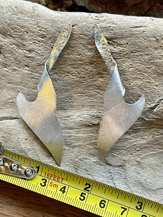 Brutalist Sculpted Textured Sterling Silver Singe… - image 6