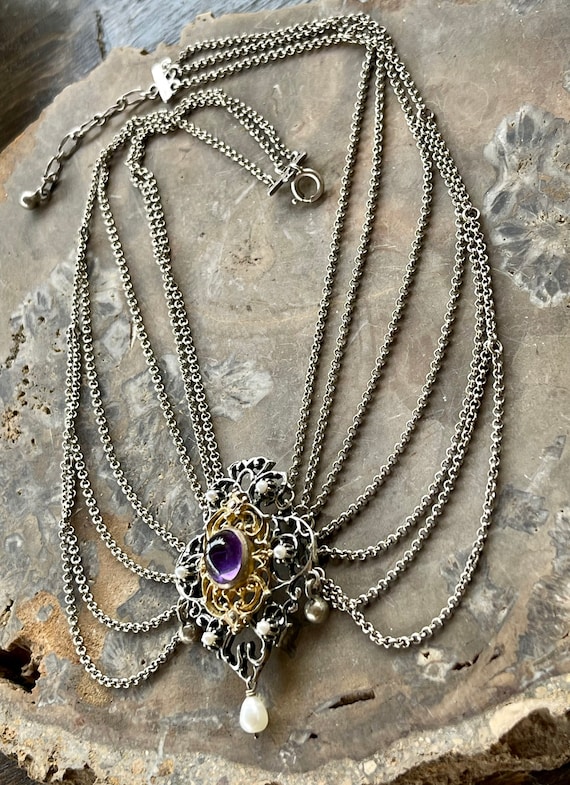 Beautiful Art Nouveau Austro Hungarian Amethyst P… - image 9