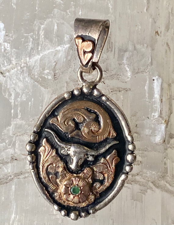 Stunning Hand Crafted Mexican Emerald Sterling Si… - image 3