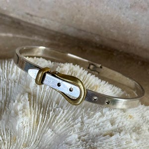 Vintage Mexico Silver Buckle Bangle - Etsy