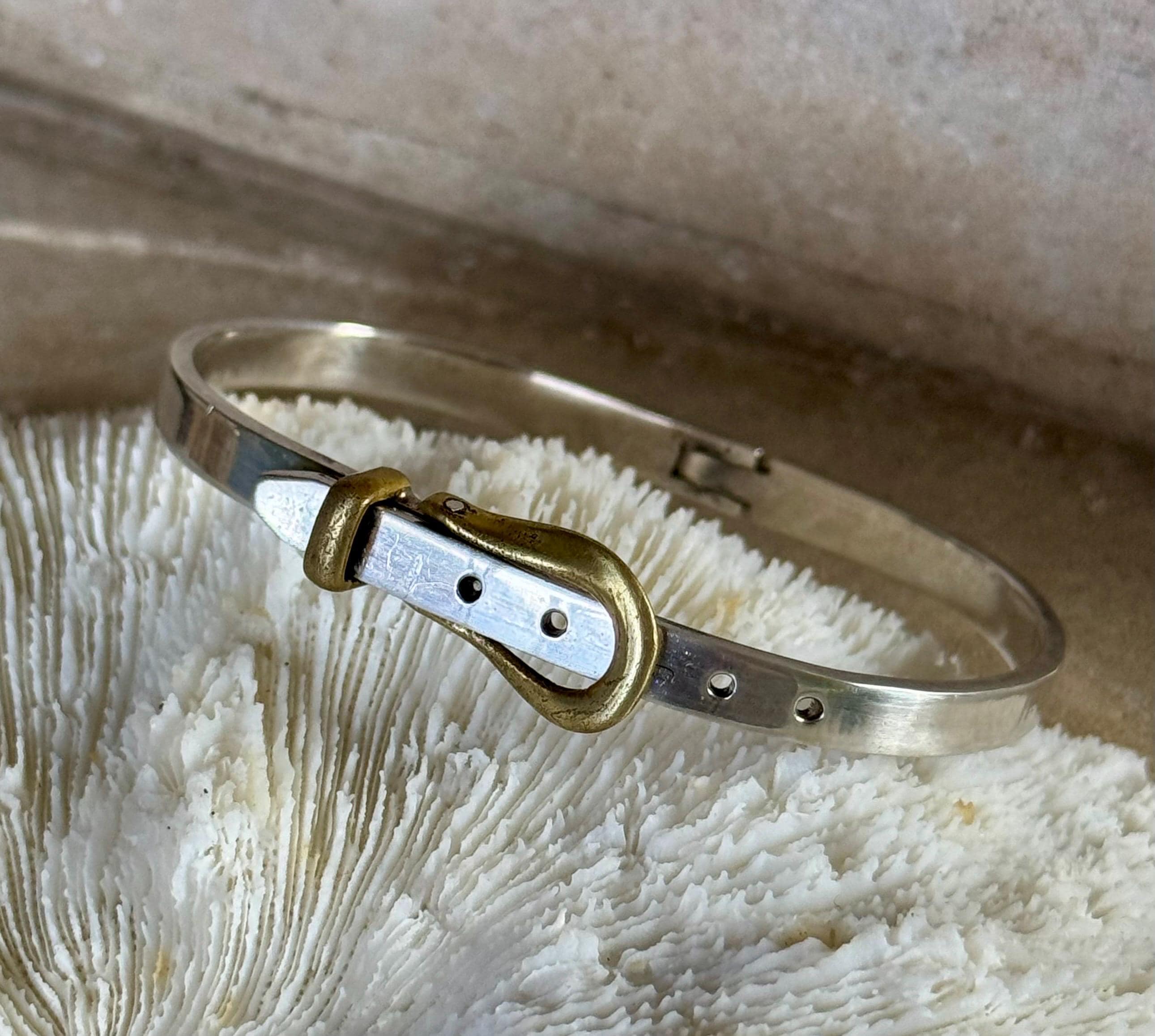 Vintage Mexico Silver Buckle Bangle - Etsy