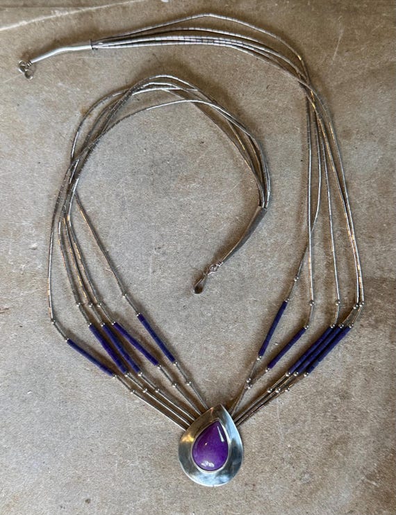 Native American Liquid Sterling Silver Purple Sug… - image 10