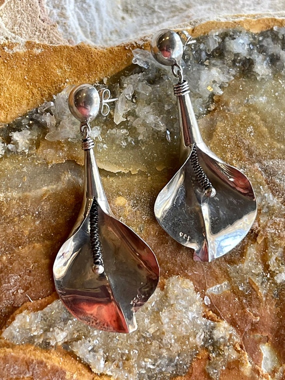 Beautiful Sculpted Sterling Silver Anthurium Flow… - image 6