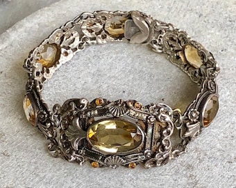 中国アンティーク/腕輪/草木柄/ブレスレット【Vintage】 ヴィンテージ七宝焼きバングル ブレスレット エナメル花植物モチーフ