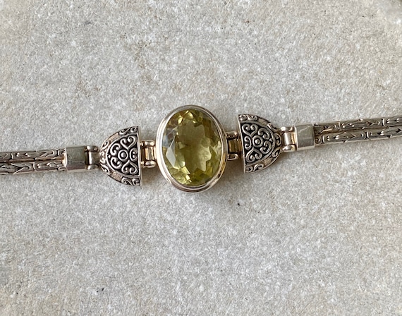 Beautiful Faceted Citrine Sterling Silver Byzanti… - image 3