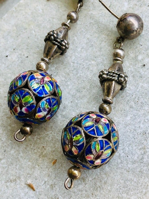 Breathtaking Vintage Navajo Sterling Silver Dangle Earrings Native American Old Breathtaking Vintage Navajo Sterling Silver Dangle Earrings Native American Old