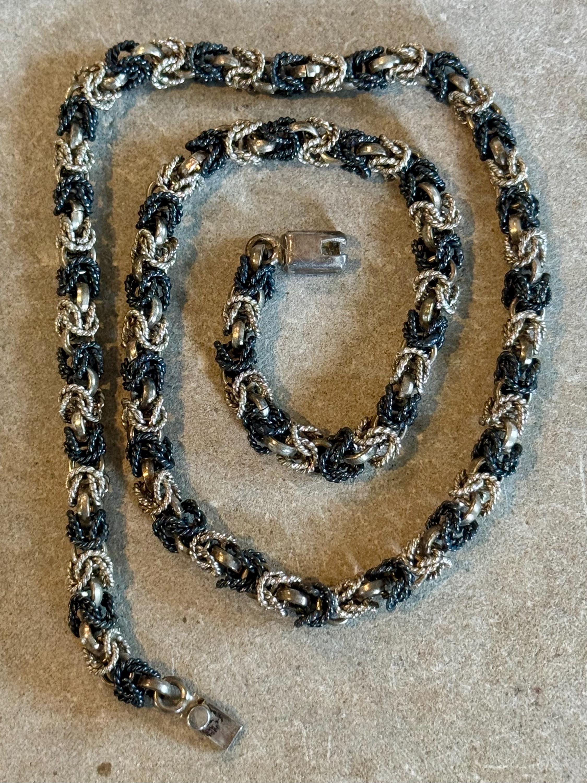 Mexican Sterling Silver Byzantine Chain Vintage Necklace - Etsy