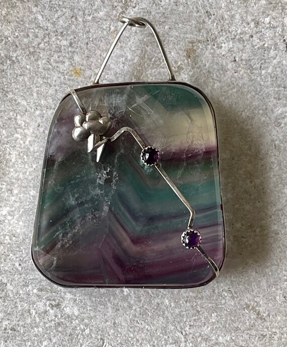 Beautiful Artisan Sterling Silver Rainbow Florite… - image 6