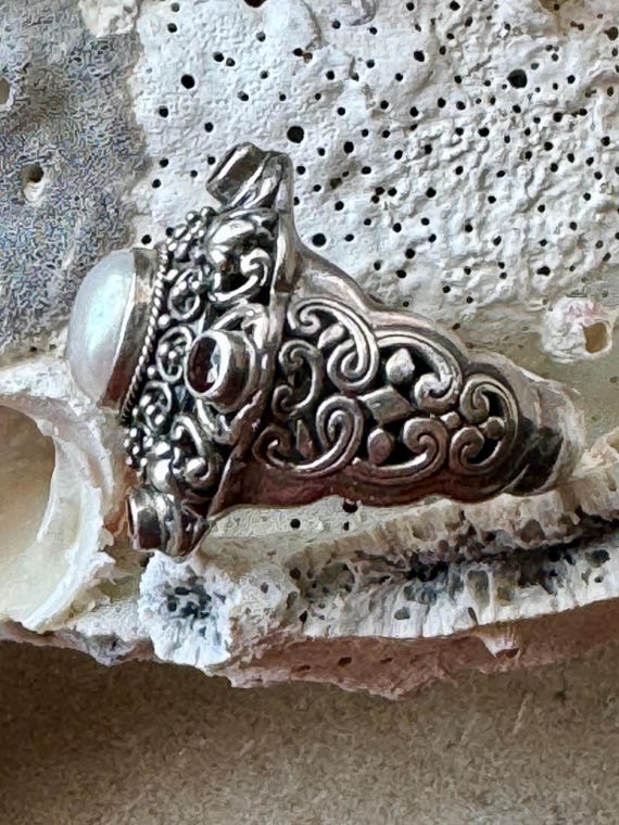 Stunning Sterling Silver Byzintine Natrual Pearl … - image 6