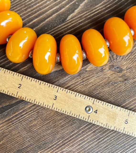 Bold and Beautiful Copal Amber Silver Horn Bovine… - image 6