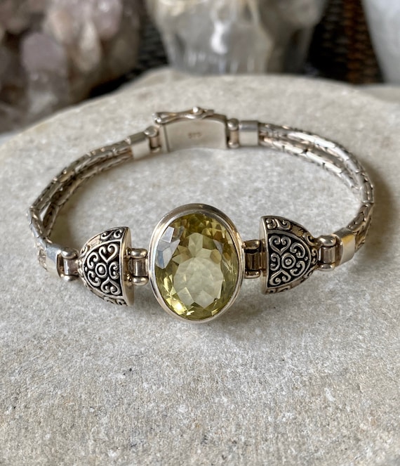 Beautiful Faceted Citrine Sterling Silver Byzanti… - image 1