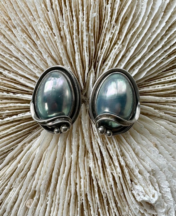 Beautiful Sculpted Sterling Silver Black Maybe Pe… - image 7