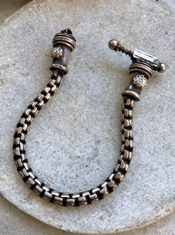 Tribal Silver Vintage Rope Bracelet - image 2