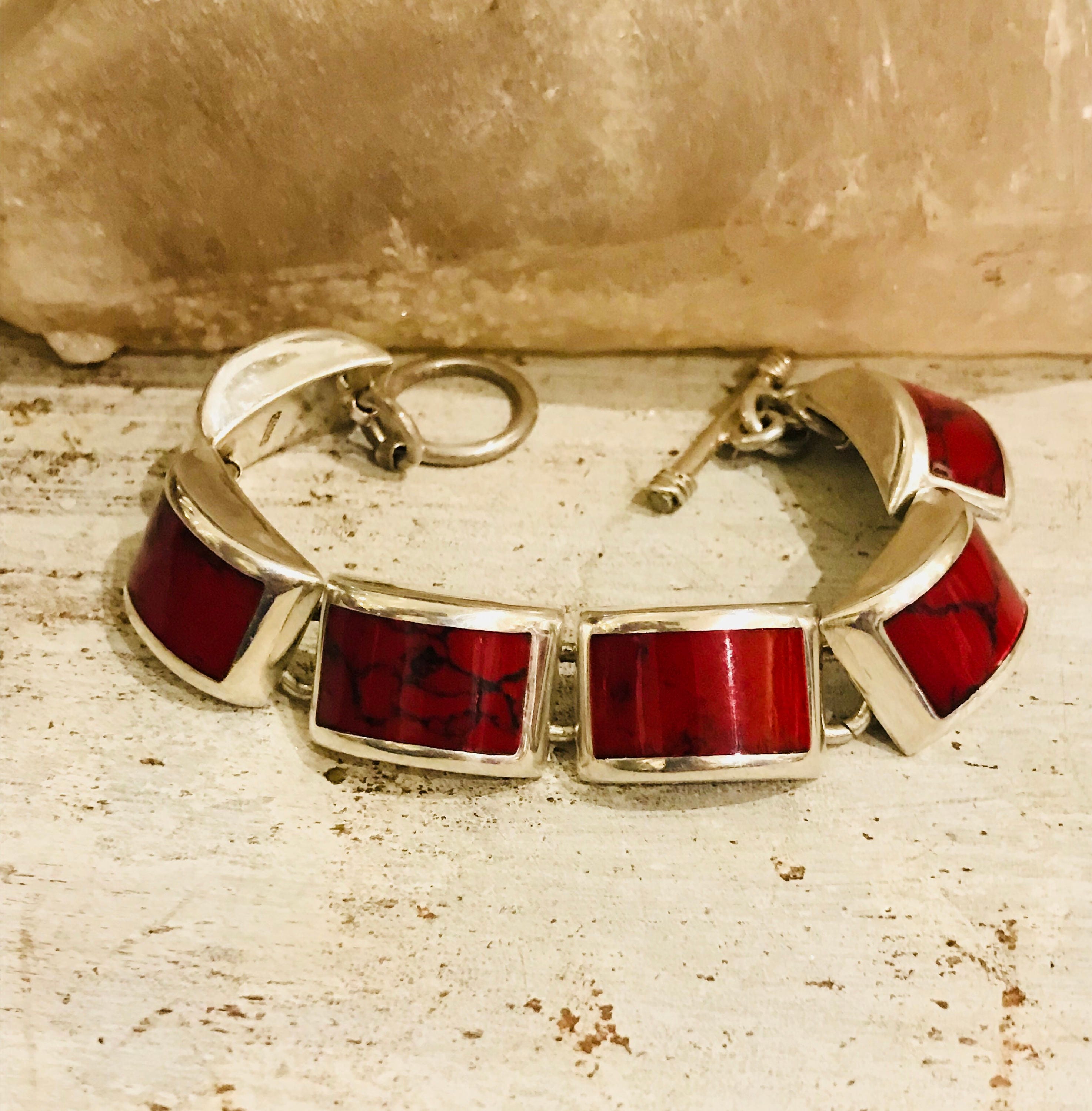 Vintage Red Jasper Bracelet ヴィンテージブレスレット Modernist Mexican Sterling Silver Red Jasper Vintage Bracelet - Etsy