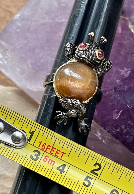 Gold Sterling Silver Frog With Golden Satin. Moon… - image 8