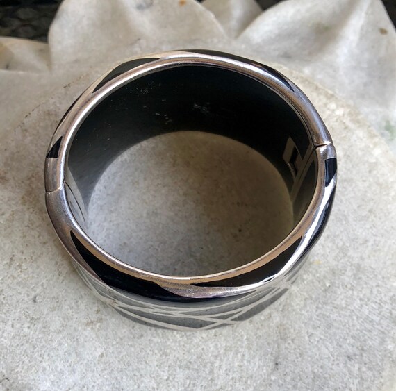 Bold Beautiful Black Resin Sterling Silver Modern… - image 7