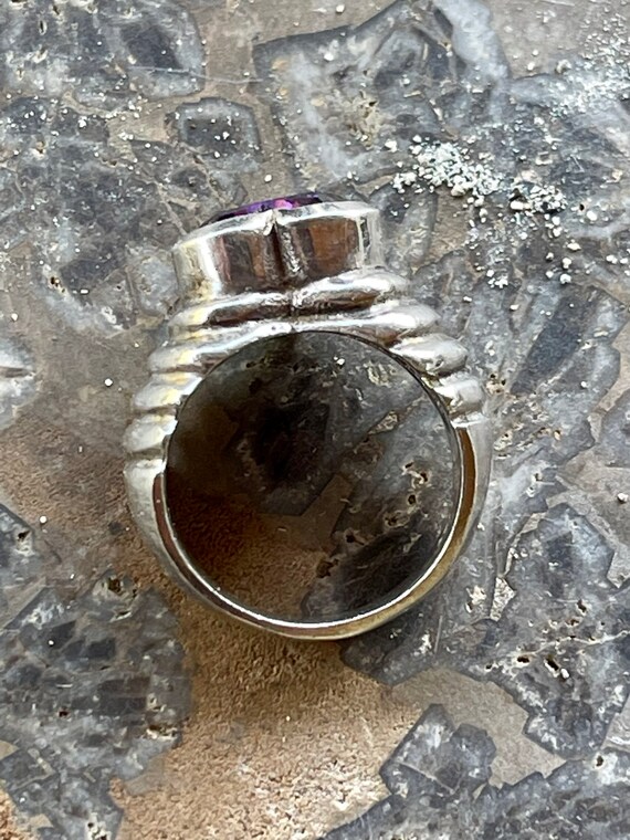 Beautiful Purple Amethyst Heart Sculpted Sterling… - image 8