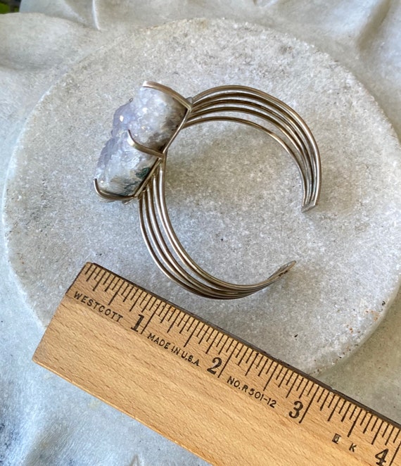 Bold Beautiful Blue Raw Druzy Sterling Silver Vin… - image 6