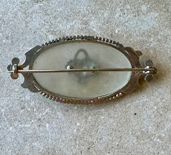 Boucles D'oreilles Art Déco En Verre & Argent Sterling – Années 1920, Avec Marcassites, Occasion Rare