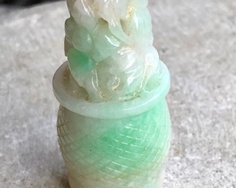 美しい中国彫刻翡翠 14kt ゴールド ヴィンテージペンダント - Etsy 日本