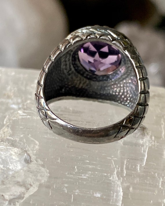 Purple Faceted Amethyst Cabachon Sterling Silver … - image 3