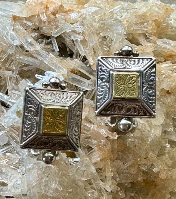 Savati Solid Sterling Silver with Gold  Byzantine… - image 9