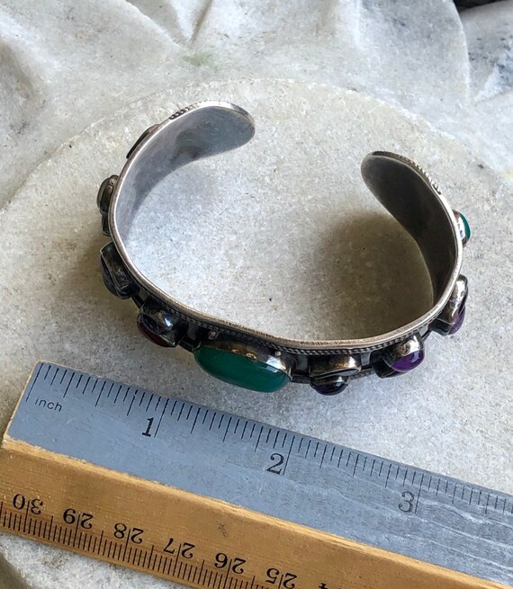 Beautiful Muiltistone Amethyst Green Stone Sterli… - image 10