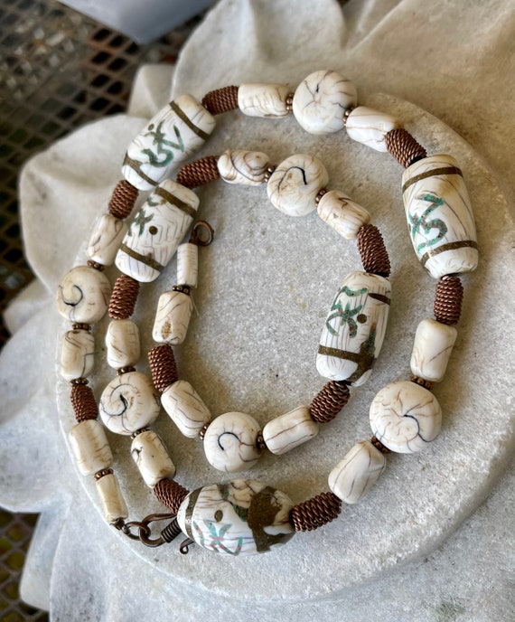 Beatiful Naga Shell Coild Copper Stone Inlay Om A… - image 7