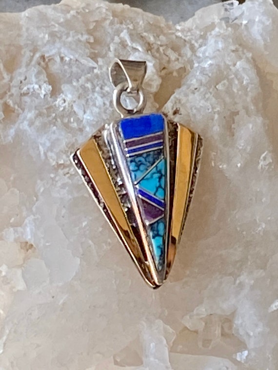 Beautiful Native American Gold Sterling Silver Lapis Sugilite | Etsy