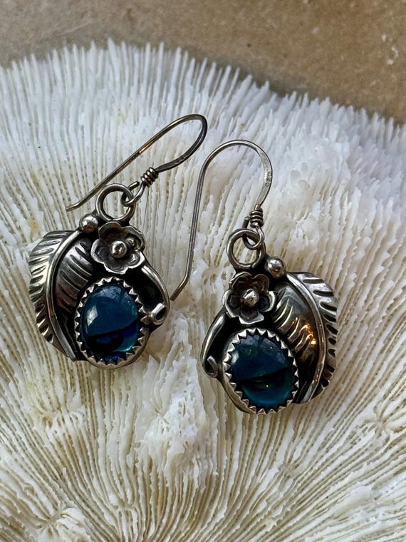 Orecchini vintage in argento Sterling 925 a forma di conchiglia di abalone