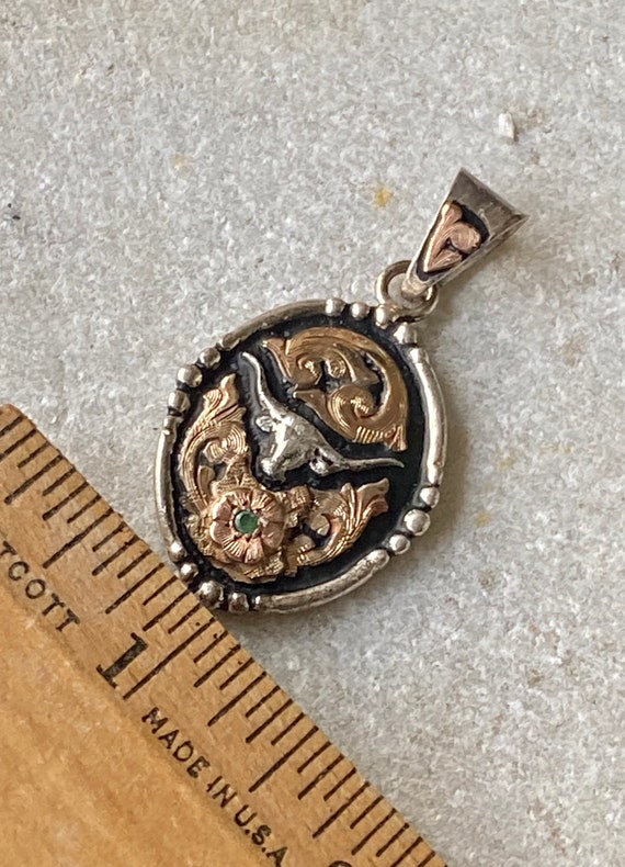 Stunning Hand Crafted Mexican Emerald Sterling Si… - image 4