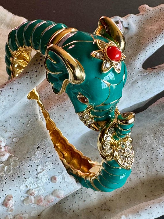 Desinger Kenneth Jay Lane turquoise  Enamel Redst… - image 7