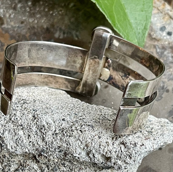 Modernist Geometric Sterling Silver Carnelian Vin… - image 8