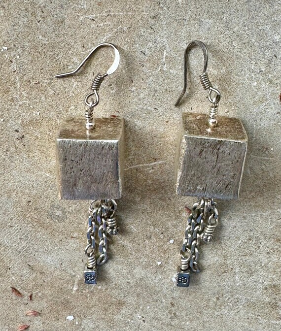 Solid Sterling Silver Artisan Moodernist Geometri… - image 3