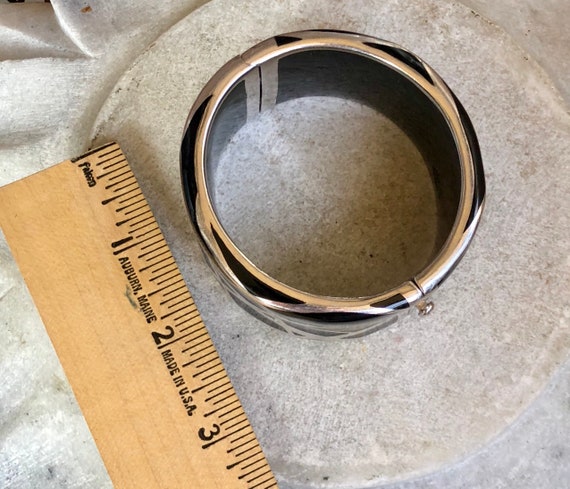 Bold Beautiful Black Resin Sterling Silver Modern… - image 4