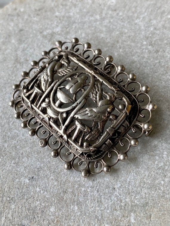 Art Deco Egyptian Sterling Silver Scarab Beetle E… - image 8