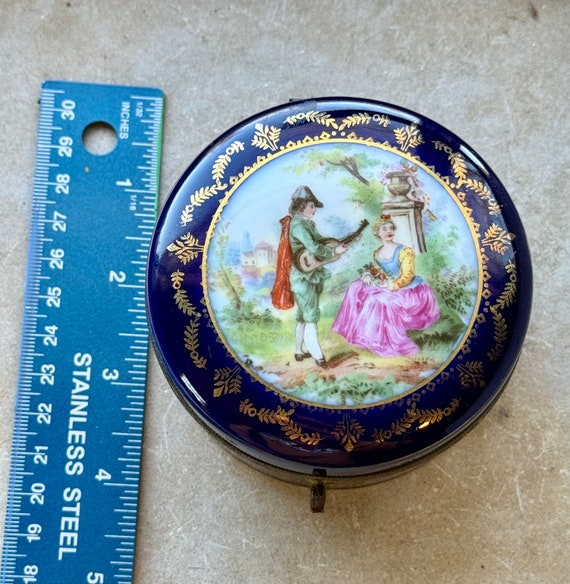 Antique Hand Painted porcelain lovers trinket jew… - image 7