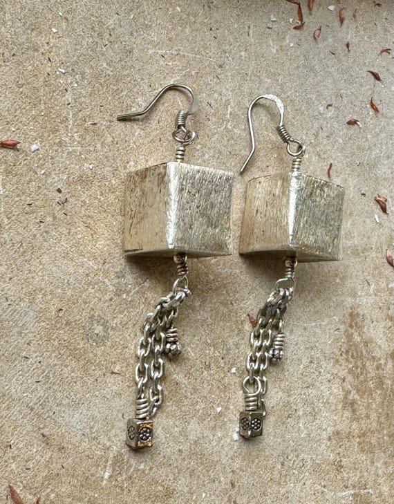 Solid Sterling Silver Artisan Moodernist Geometri… - image 7