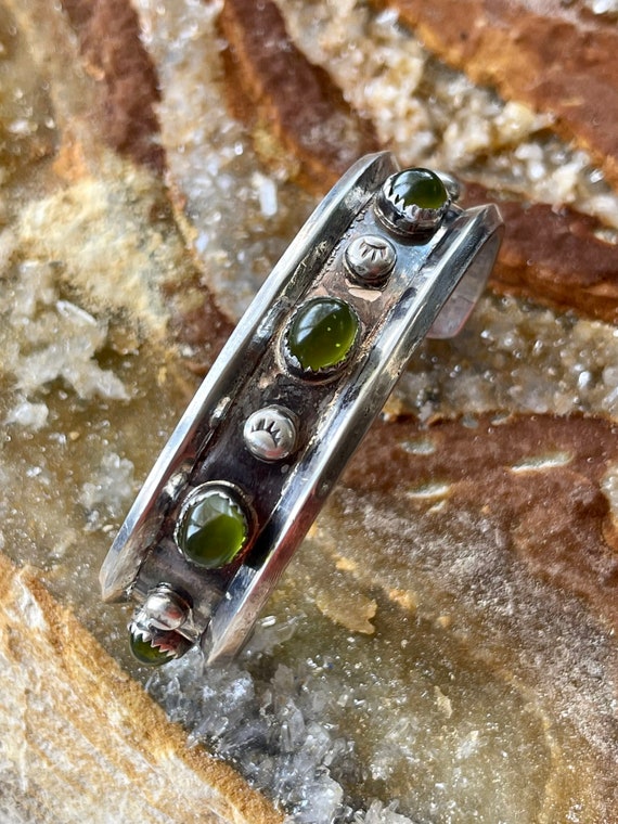 Beautiful Native American Sterling Silver Green P… - image 9