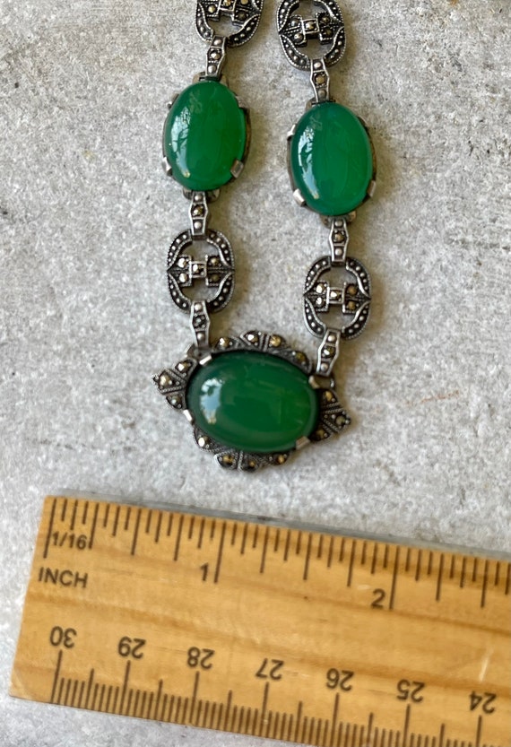 Beautiful Authentic Art Deco Sterling Silver Gree… - image 7
