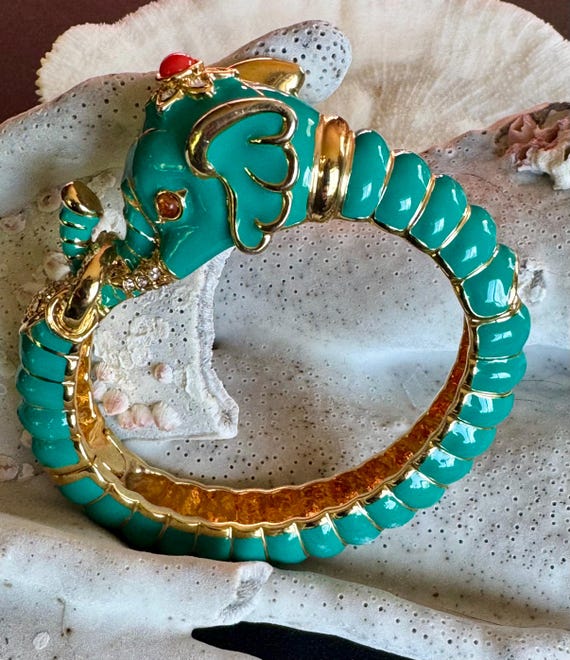 Desinger Kenneth Jay Lane turquoise  Enamel Redst… - image 10