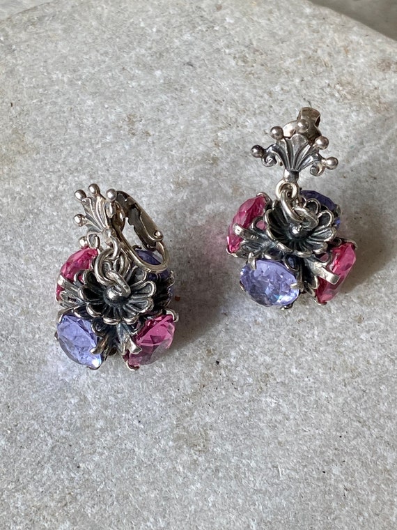 Beautiful Faceted Pink and Purple Stone Cini Ster… - image 2