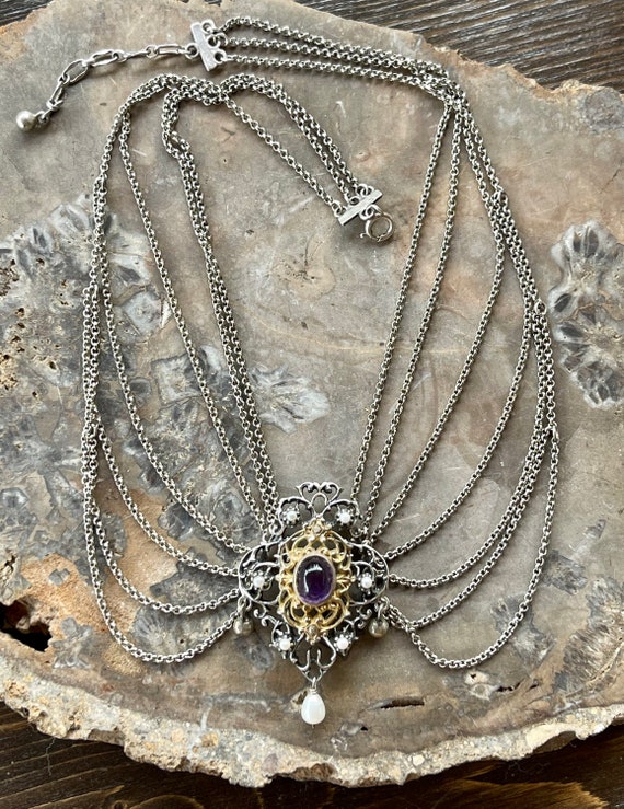 Beautiful Art Nouveau Austro Hungarian Amethyst P… - image 5