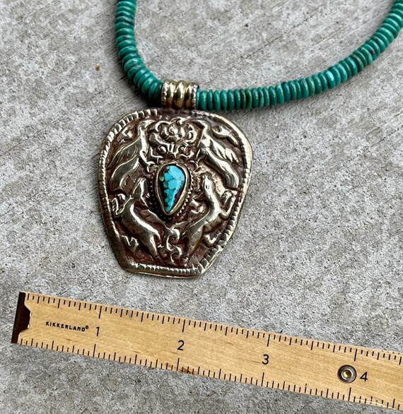 Beautiful Tribal Tibetan Silver Green  Turquoise … - image 4