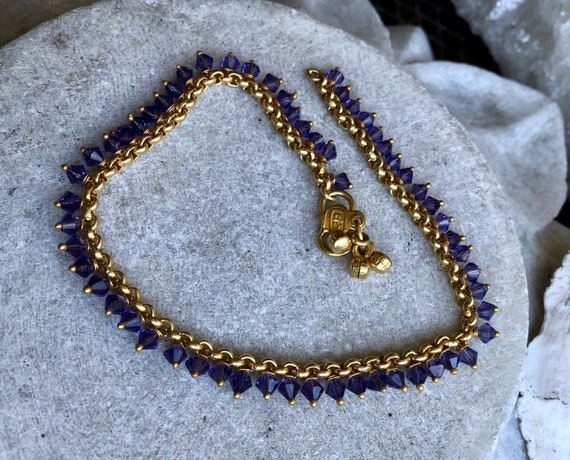 Sterling Silver and Gold Gilt Facated Amethyst Be… - image 5